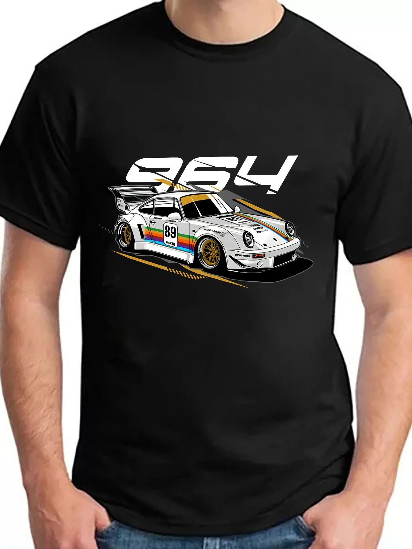

sports enthusiasts Casual sportswear breathe Man short sleeve quick-drying Summer Rwb 964 Car Enthusiast Men'S T-Shirt- Sleek Bl
