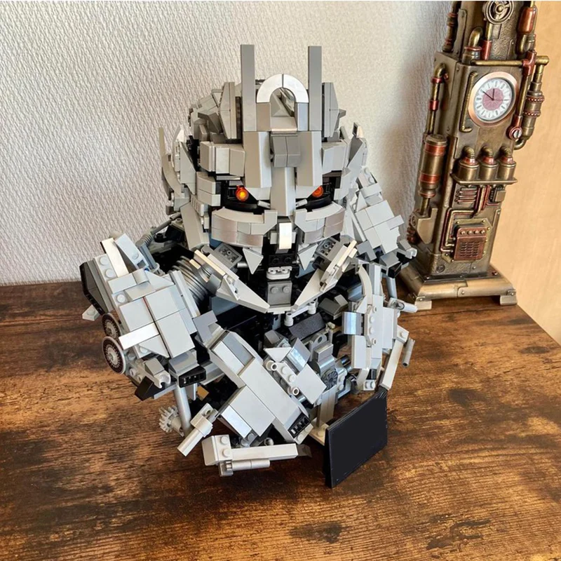 887pcs Moc Famous Movie Megatron Bust Building Blocks Exhibition Model Transformation Robot Kids Puzzle Toys Gifts