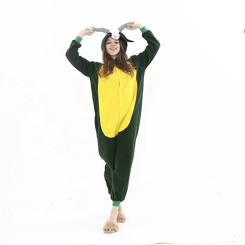 

Jumping Antelope One-piece Jumpsuit Long-sleeve Animal Pajamas Loose Casual Loungewear Autumn Winter Adult Homewear