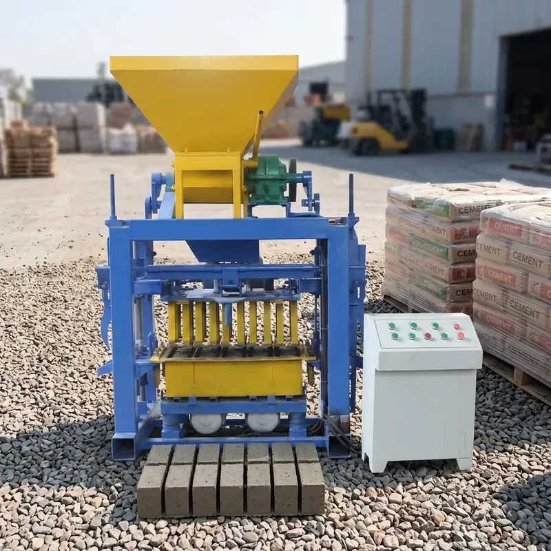 QTJ4-35 Semi Automatic Brick Making Machine 9.3kw Hollow Concrete Block Machine Factory