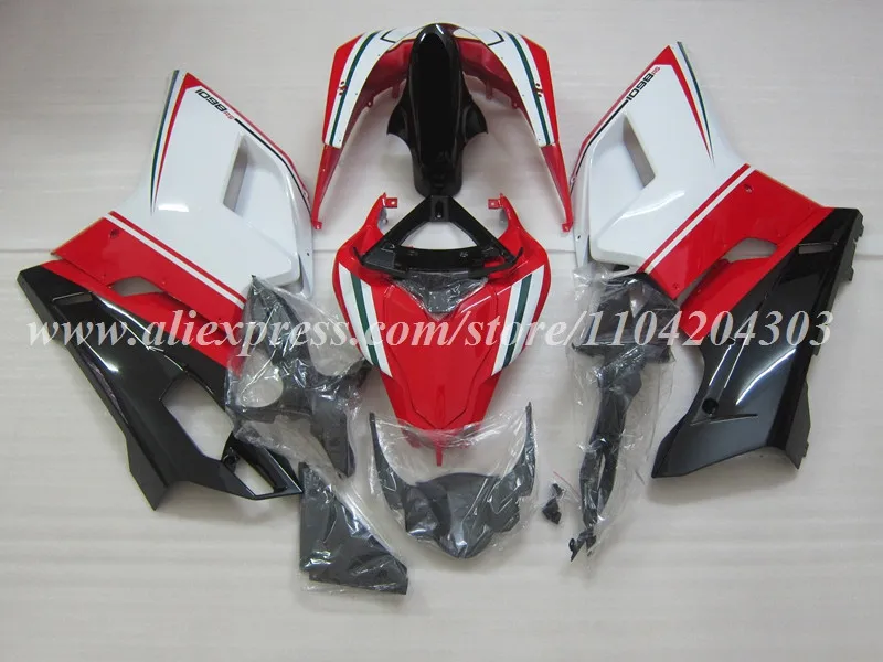 4Gifts New ABS Motorcycle Whole Fairings Kit Fit For Ducati 848 evo 1098 1198 Bodywork Set Custom Red Green