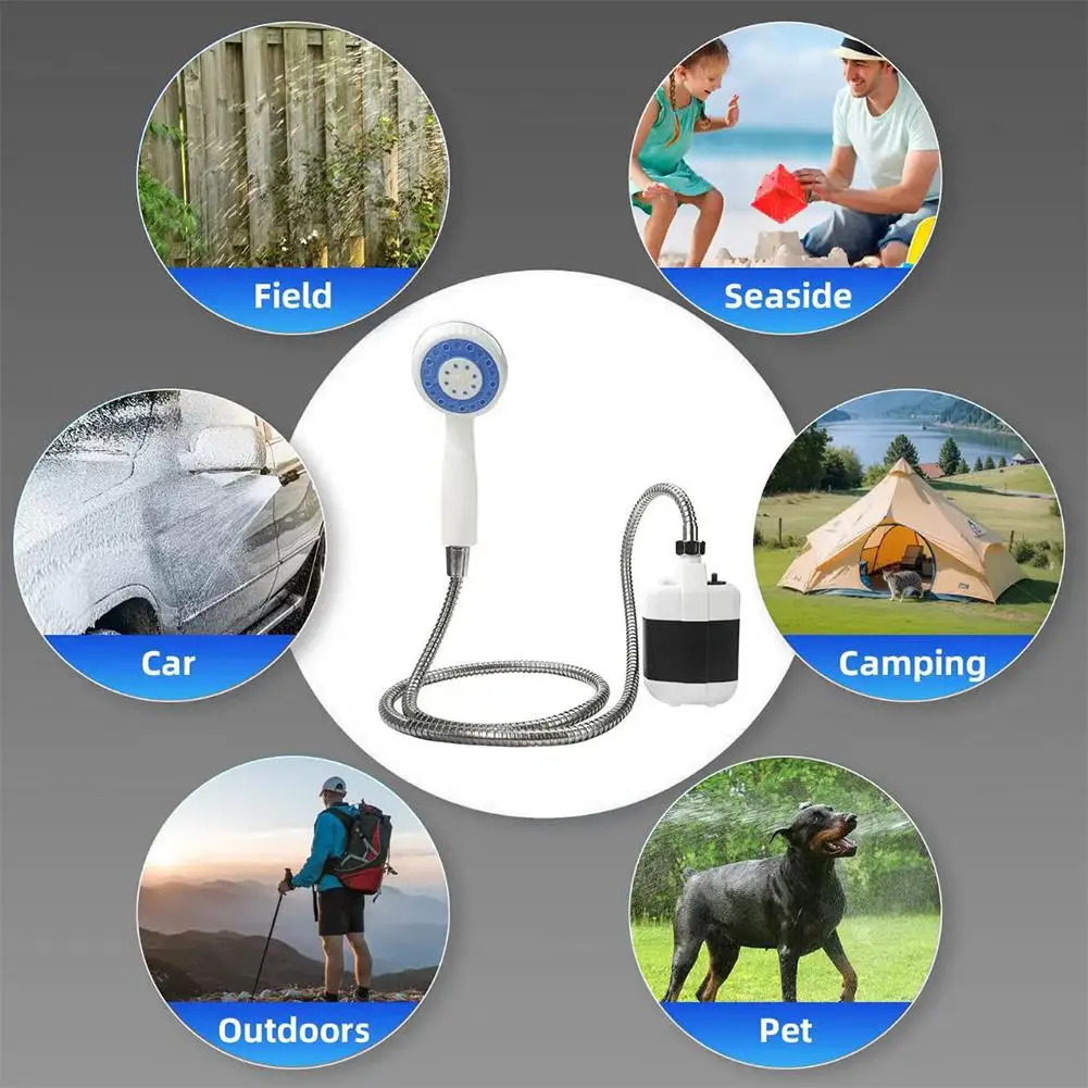 USB Rechargeable Portable Electric Shower Pump Handheld Shower Head for Outdoor Camping Travel Car Wash Pet Cleaning Gardening view 5