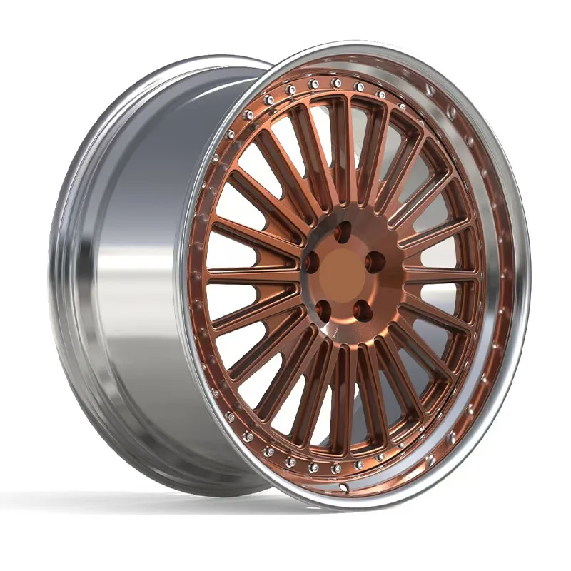 

Popular Design 2-piece Deep Lip Forged Rims Forged Wheels 5x112 5x114.3 5x120 With Chrome Plated Barrel