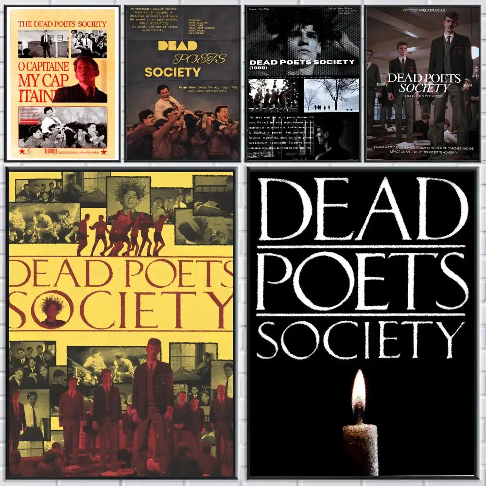 Film Dead Poets Society Poster HD Selbstklebender Wasserdichter Papieraufkleber Geeignet für Wohnzimmer Schlafzimmer Heimdekoration