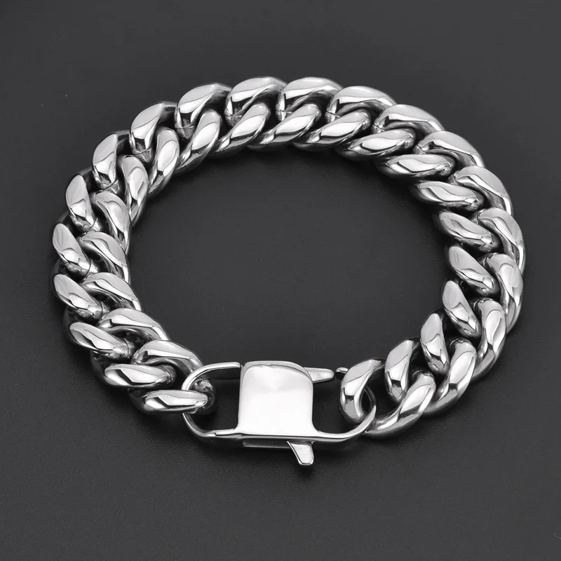 Hip Hop Classic Cuban Bracelet for Man Woman Non Fading Titanium Steel New Luxury Couple Jewelry Kpop Punk Street Bracelet Gift