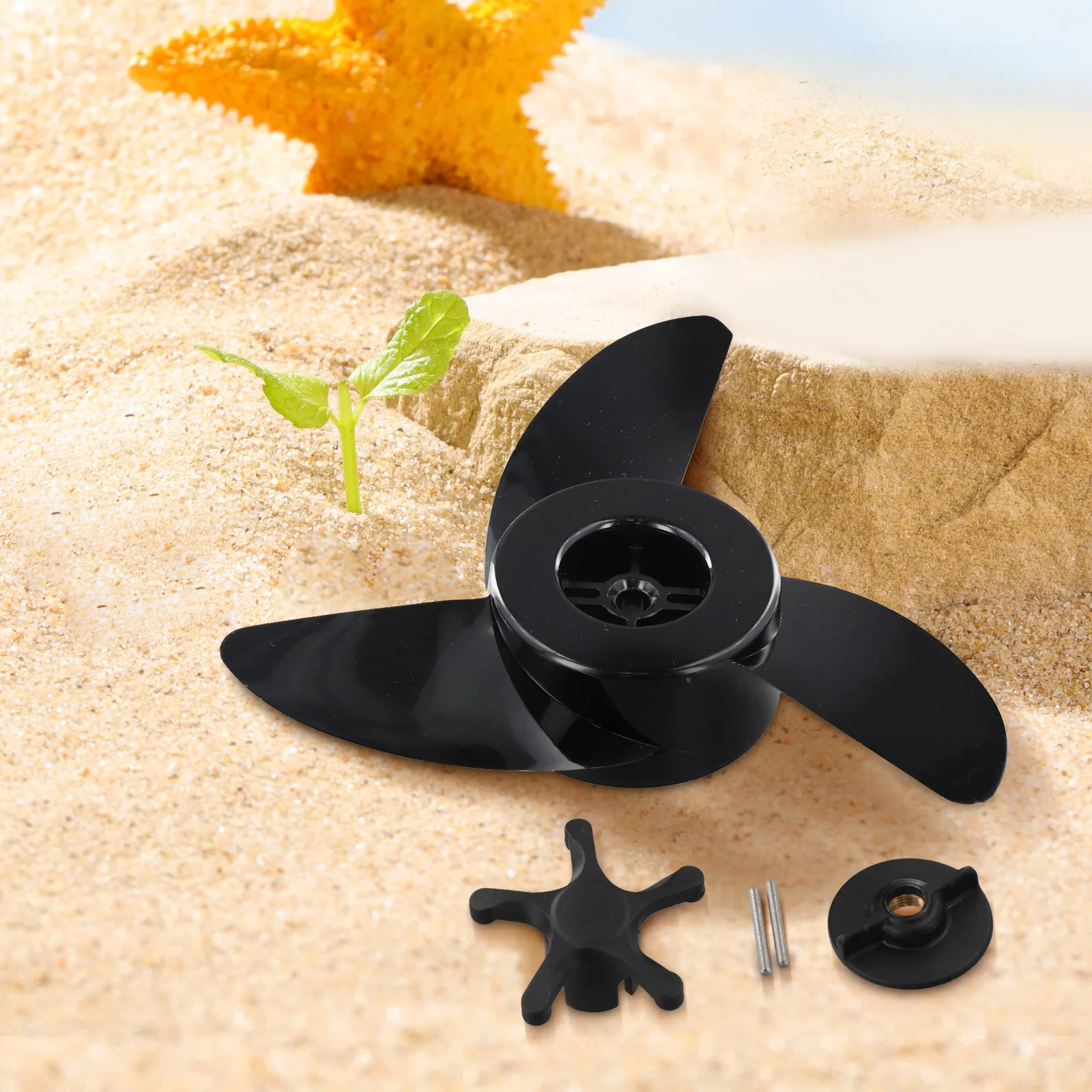 Three-blade Propeller Replacement Wear-resistance Accessories Black Easy To Install Electric Motor Outboard New