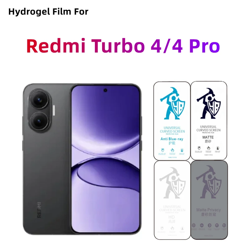 

2 шт. HD гидрогелевая пленка для Redmi Turbo 4, матовая защитная пленка для экрана для Redmi Turbo 4 Pro, конфиденциальная защита глаз, полное покрытие