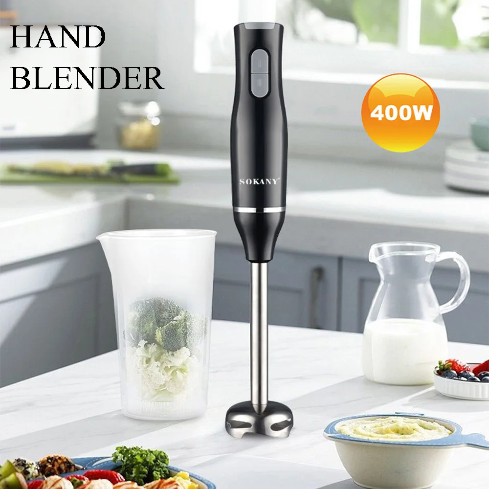 1pc Electric hand blender 400W with 2 Speeds Multi-Purpose Hand Mixer With 700Ml -4 pcs Blades 304 Stainless Steel