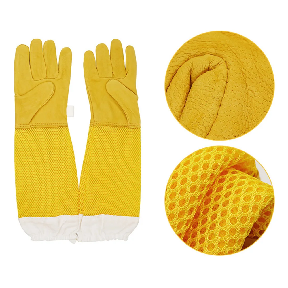 Beekeeper Gloves Protective Sleeves Ventilated Professional Anti Bee for Apiculture Beekeeper Prevent Beehive tools