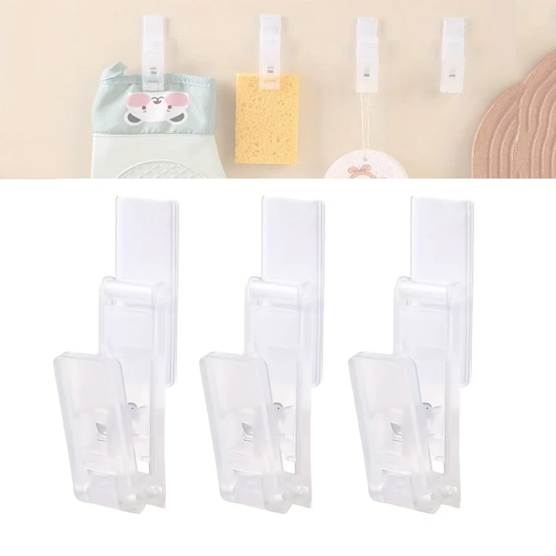 Multi-functional Storage Clip Towel Clip Cloth Glove Organizer No-Punch Hook Clip Wall Storage Kitchen Storage Home Tools