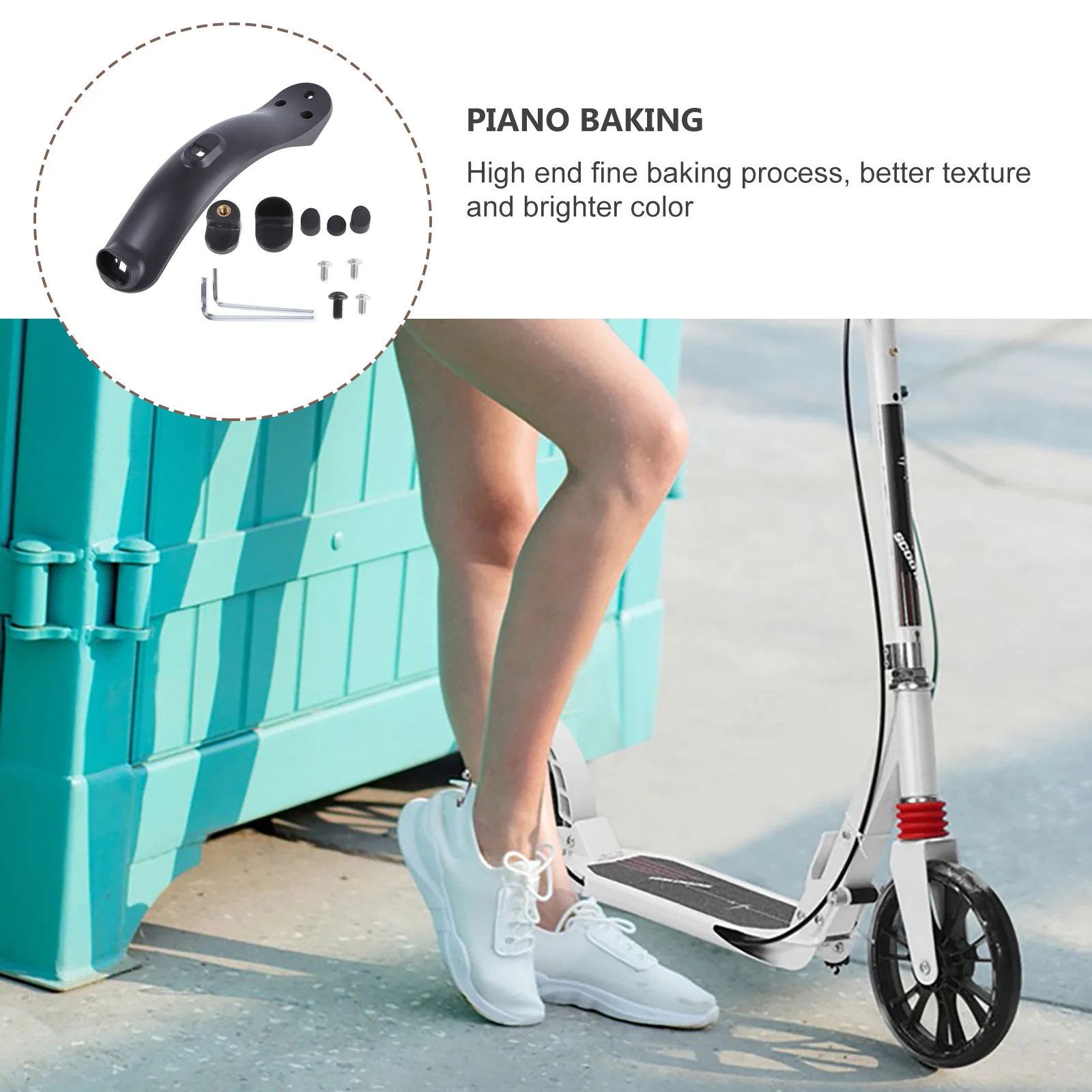 

Scooter Mudguard Rear Mudguard Durable Outdoor Mud Guard Electric Scooter Replacement Parts Unique Hook Design