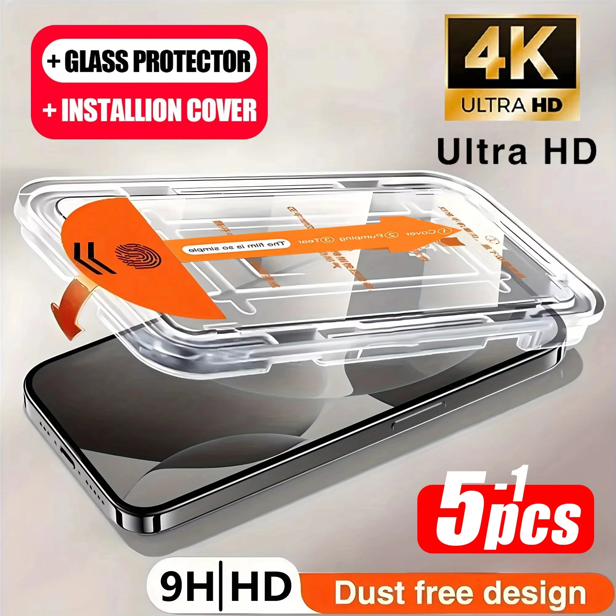 1-5PCS Easy Install Screen Protector For Xiaomi Redmi Note 13 Pro 5G 14 12 11 10 15C 15 14C 13C 12C 10C 9 8 7 9s Tempered Glass