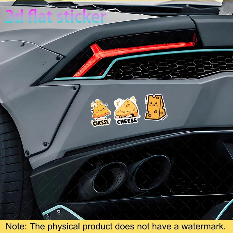 6 قطع/مجموعة ملصقات سيارة تميمة الجبن الممتعة، مجموعة ملصقات ألبان مفعمة بالحيوية لأسطح مصدات السيارة، رائعة لإضافة مظهر جميل