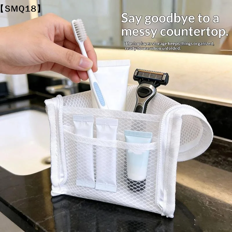 Breathable Mesh Travel Toiletry Bag With Stand Up Design Storage Pockets For Vacation Business Trip【SMQ】