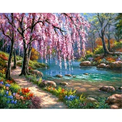 Landscape Scenery DIY 11CT Embroidery Cross Stitch Kits Craft Needlework Set Cotton Thread Printed Canvas Home      Room