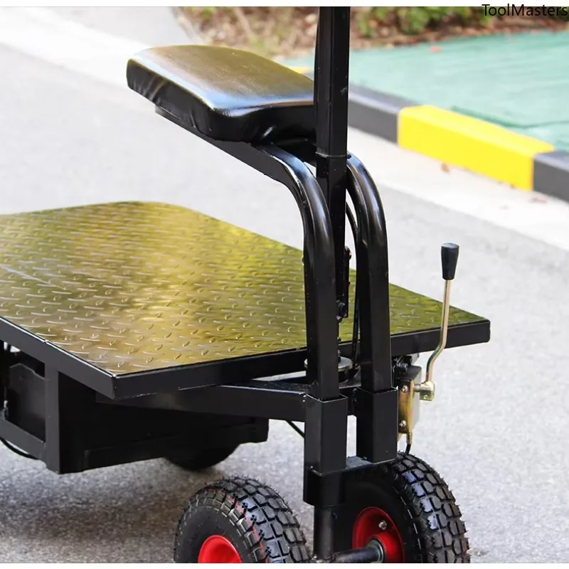 [2026] Heavy-Duty Four-Wheel Electric Climbing Flatbed Truck Removable Seats For Construction Site Cement Gravel Transport Shopp view 5