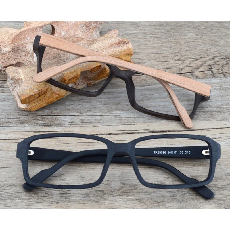 HDCRAFTER Wood Optical Glasses Frames Clear Lens Prescription Reading Eyeglasses Frame Women Men Vintage/Retro Oculos de grau