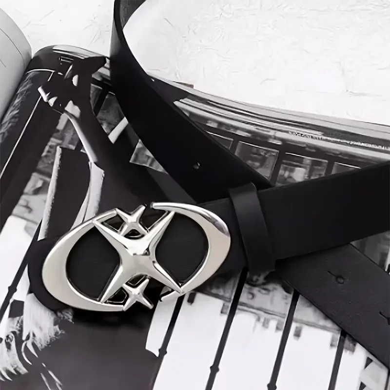 Stylish Oval Cross Metal Buckle Belt Durable, Simple, Universally Compatible - Unisex Gift Idea For Men And Women_maomaolike.com
