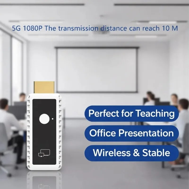 Wireless HDMI Transmitter Receiver 4K Screen Mirroring WiFi Display Dongle Plug Play for Laptop PC TV Projector Home Office Use