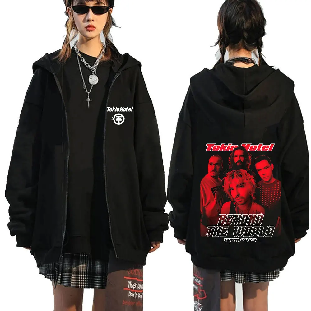 Men's Tokio Hotel Hoodie Zip-Up Casual Streetwear