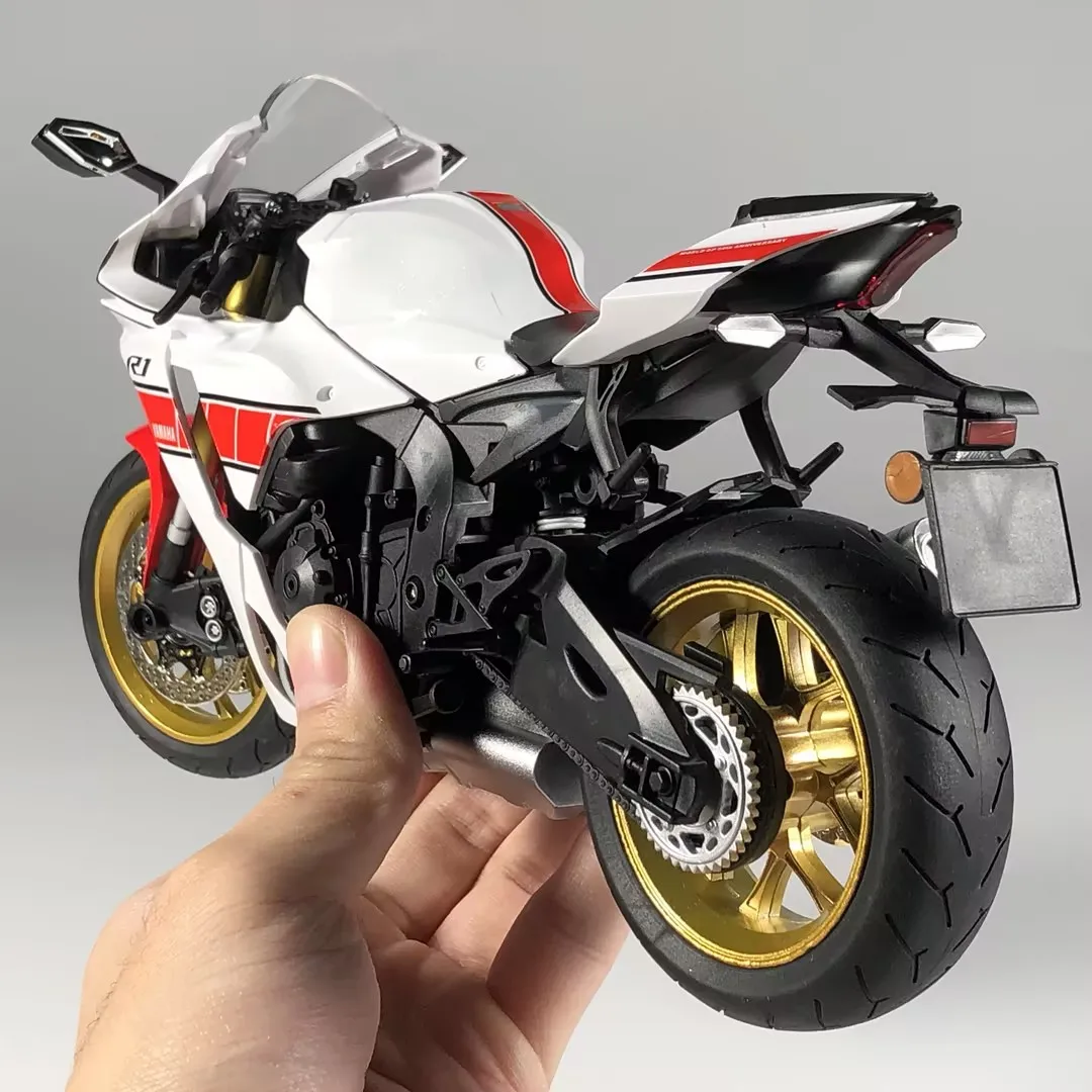 輸入雑貨　希少生産少　ヤマハYZF-R1モデル　フィギア付　アートパネル 1:9 YAMAHA YZF-R1 YZFR1 Alloy Metal Diecast Model Motorcycle With
