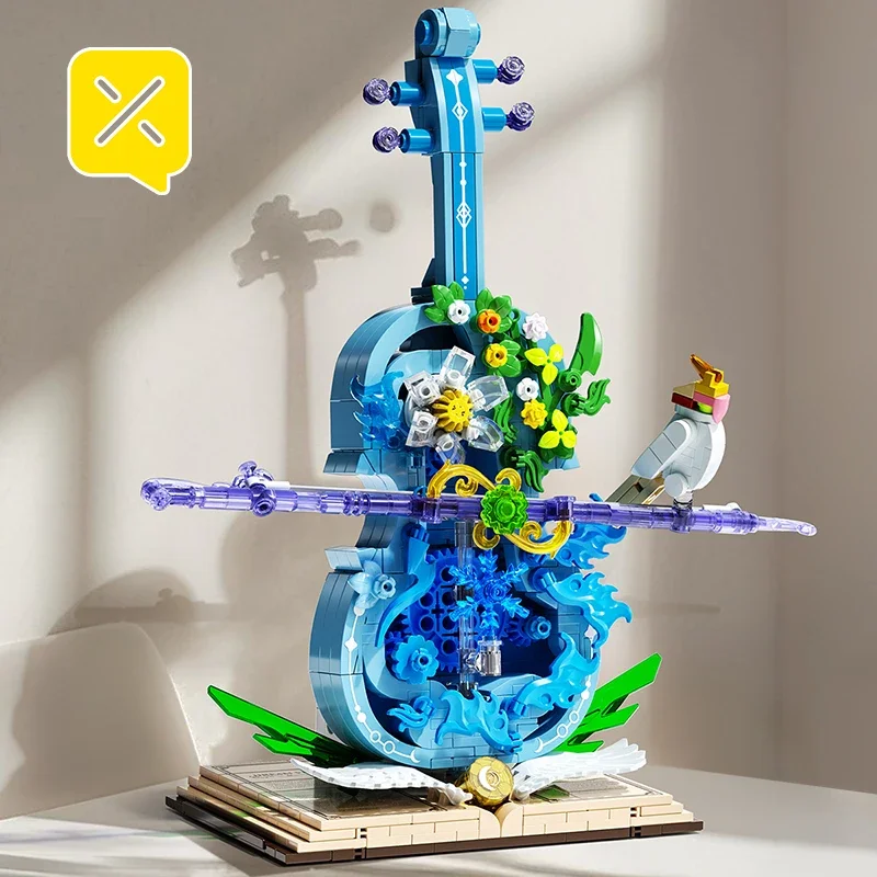 783 pçs modelo diy construção criativa sonho violino tijolos kit musical com detalhes de engrenagem design ornamental brinquedos para adultos crianças