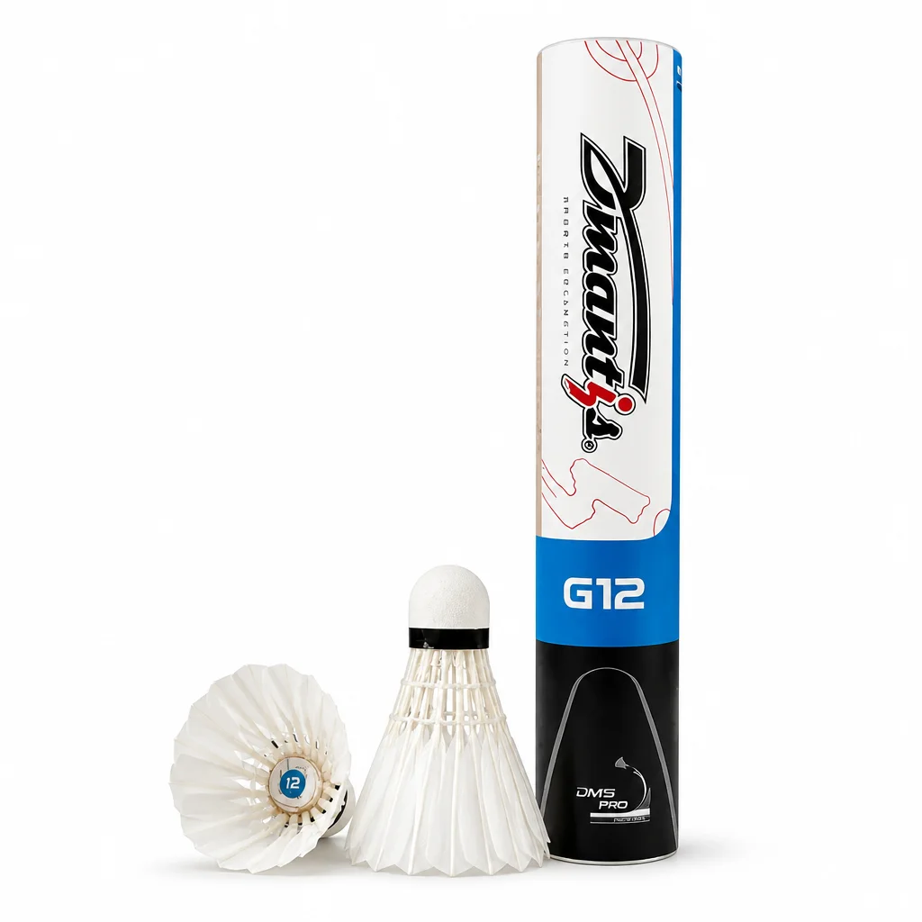 Dmantis G12 Goose Feather Badminton Shuttlecocks 12Pcs Fiber Cork Speed 76 77 Durable Stable Flight Club Training Balls Birdies