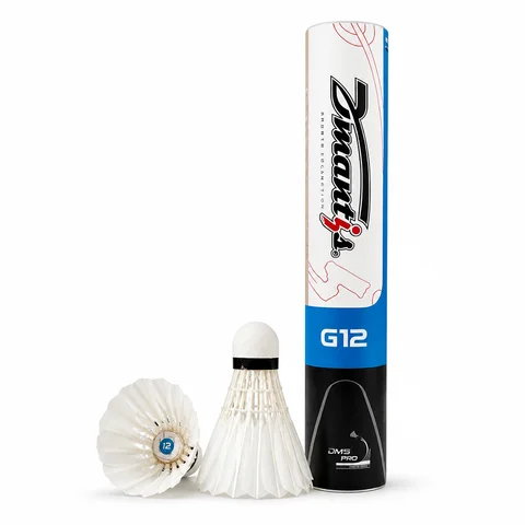 Dmantis G12 Goose Feather Badminton Shuttlecocks 12Pcs Fiber Cork Speed 76 77 Durable Stable Flight Club Training Balls Birdies