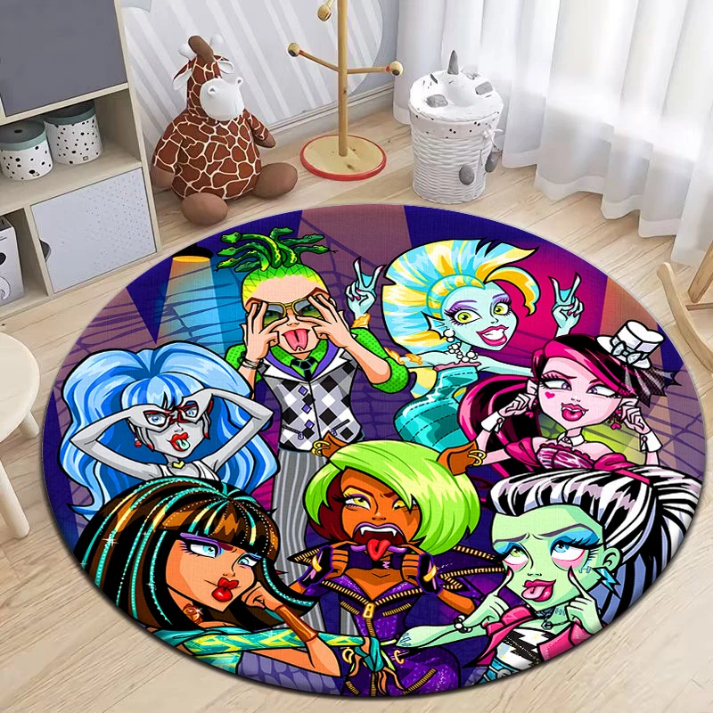 M-Monster H-High Rugs Round Carpet for Girl's Living Room Area Rugs Camping Picnic Mats Anti-Slip Rug Yoga Mat Doormat Floor Mat