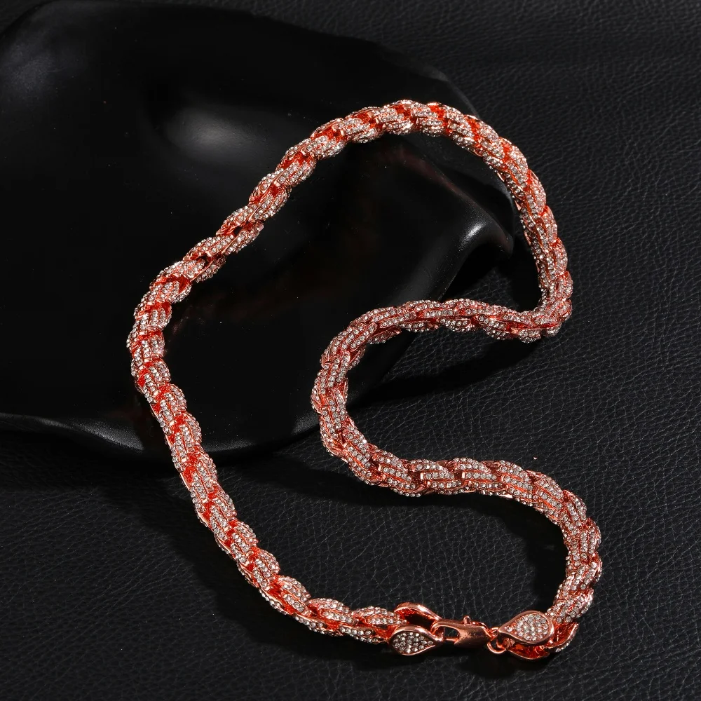 Corda corrente hiphop neckalce bling moda gargantilha link presente para homens mulheres combinando rapper rocker punk acessório na moda