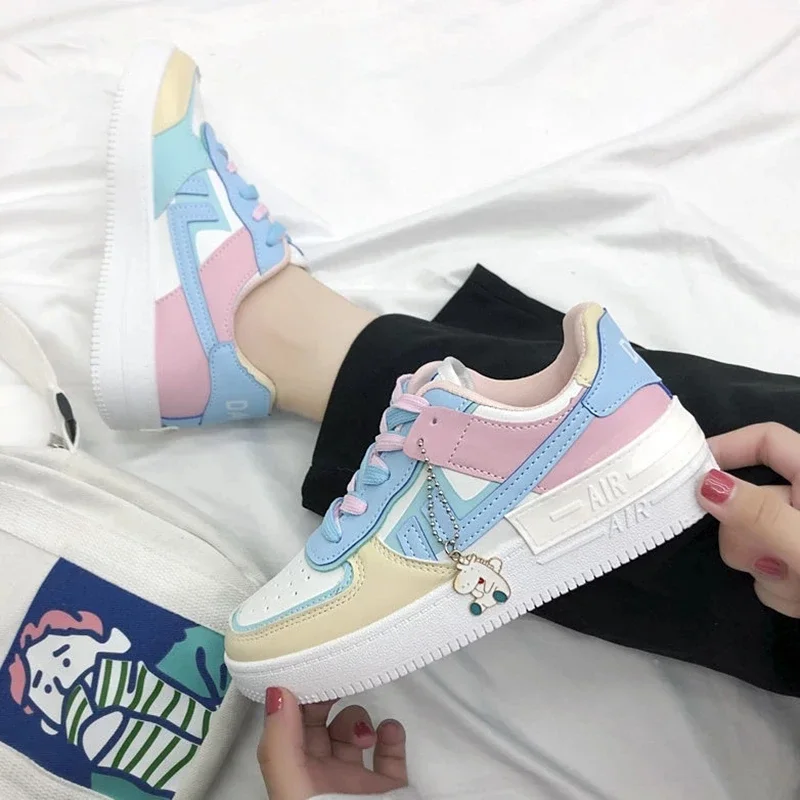 Women Sneakers White Tennis Women Shoes Spring Summer Female Row Shoes Platform Flats Casual Ladies Vulcanize Shoes Lace-up