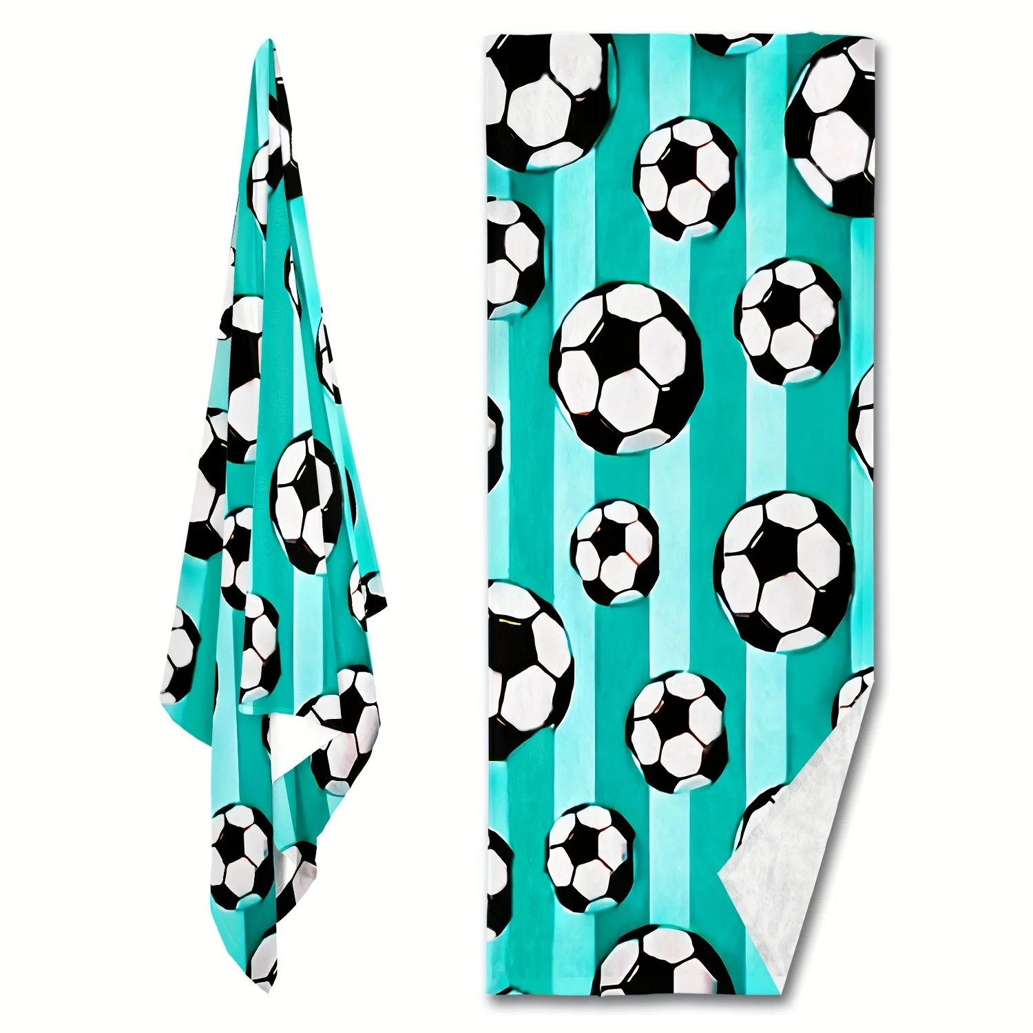 Football Print Soft Comfortable Lightweight Sand-proof Beach Towel - Sweat Absorbent & Quick Drying - Perfect For Outdoor Beach