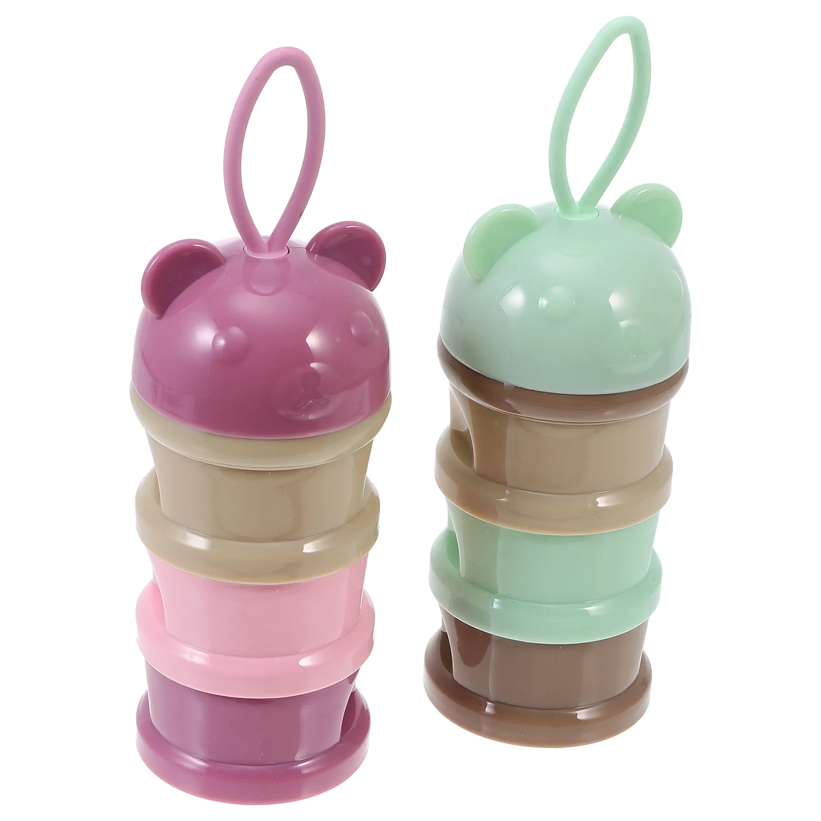 

2 шт., держатель для детской смеси, портативный контейнер для молочного порошка, 3-слойный контейнер для хранения, без протечек, для путешествий, диспенсер для закусок, для детского питания