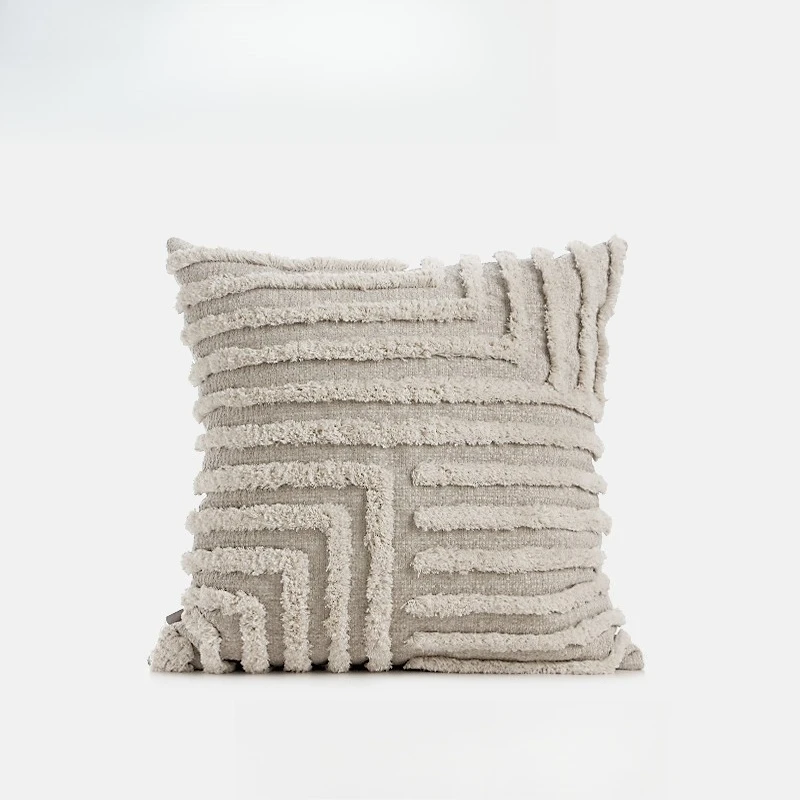 Cream throw pillow sofa living room light luxury