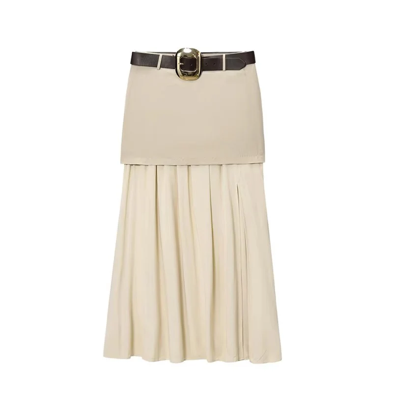 Con cintura che unisce gonne lunghe per le donne Moda 2025 New Chic elegante gonna longuette High Street Casual Holiday Beach Gonne