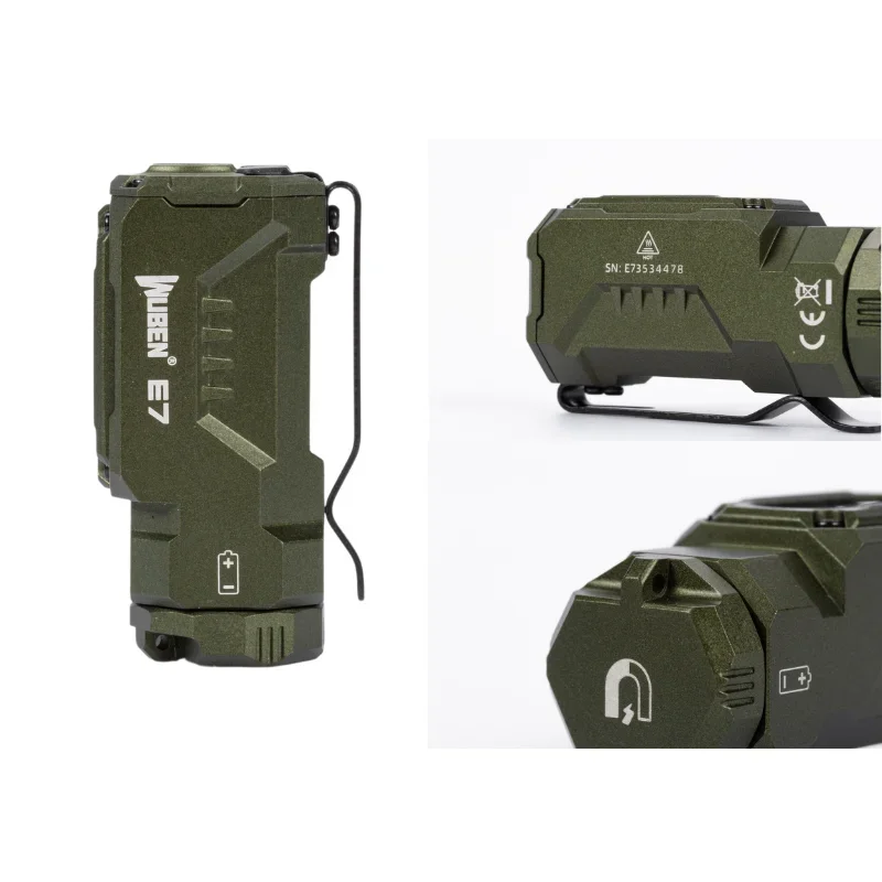 Wuben E7 1800Lumens Ultra-Compact and Lightweight Headlamp&Flashlight Recheargeable Troch Light(Green Cold White:5000K)
