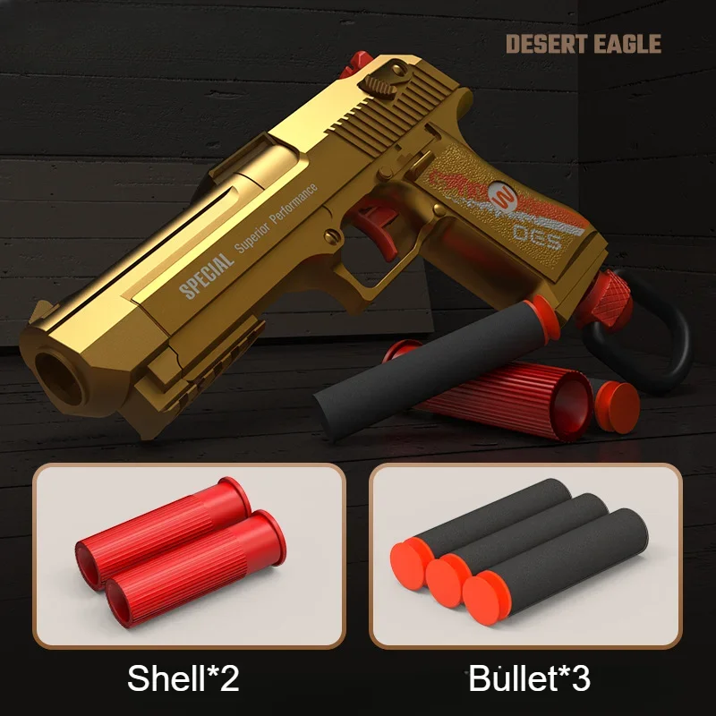 Mini Desert Eagle S686 lanzador de balas suaves para niños, pistola de juguete para lanzar conchas, Airsoft Blaster CS, arma al aire libre, pistola para niños