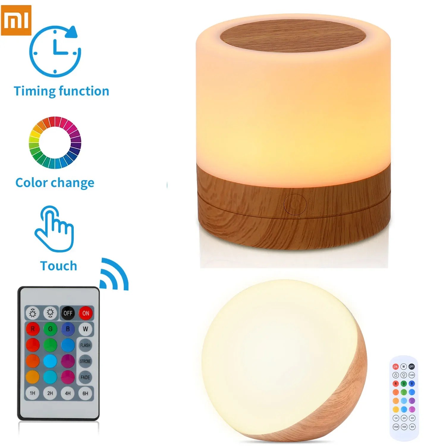 Xiaomi Wireless LED Usb Night Lamp Touch Dimmable Portable Camping Light Rechargeable For Bedroom Bedside Table Mood RGB Lamp