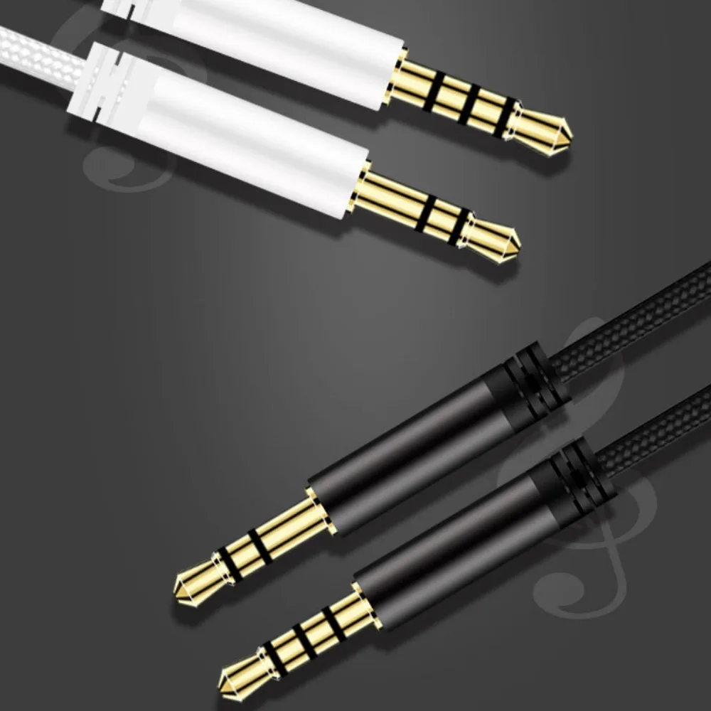 1.2m Audio Cable Portable Male To Male 3.5mm Jack Speaker Line with Mic with Volume Control Headphone Cable Computer