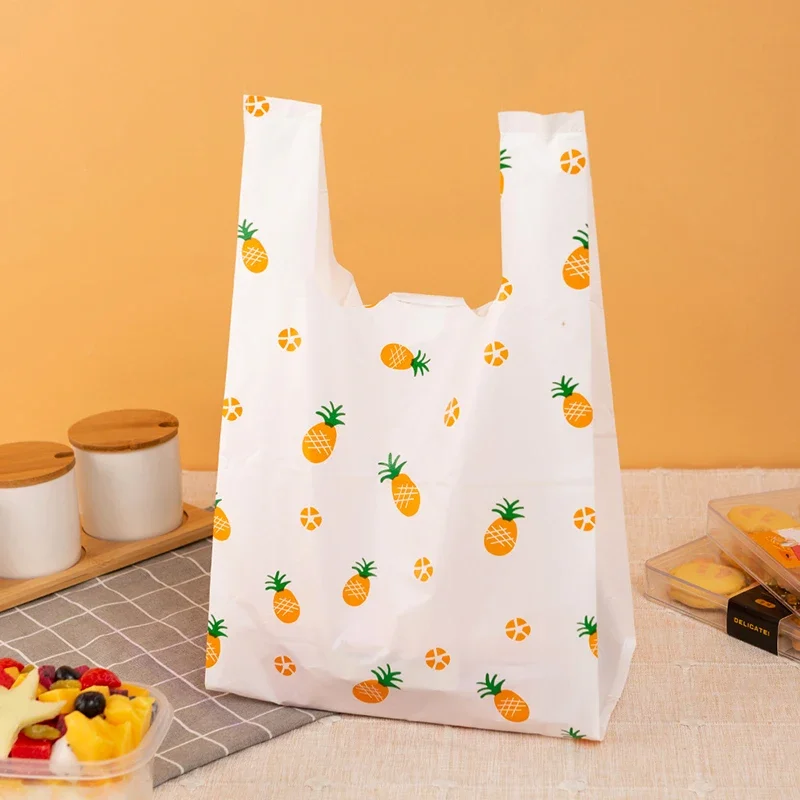 Plastic Restaurant Takeout Pack Bag Desserts Cake Food Disposable Thickening Packing Shopping Handbag Clothing Handle Storage