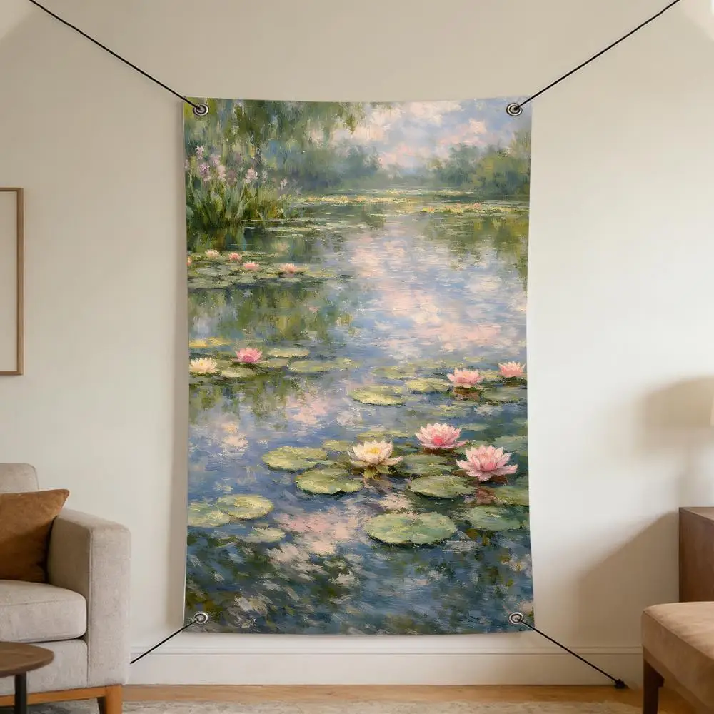 Artist C-Claude M-Monet Flags Cozy Home Flag 4 Grommets Anti-Wrinkle Waterproo  Indoor