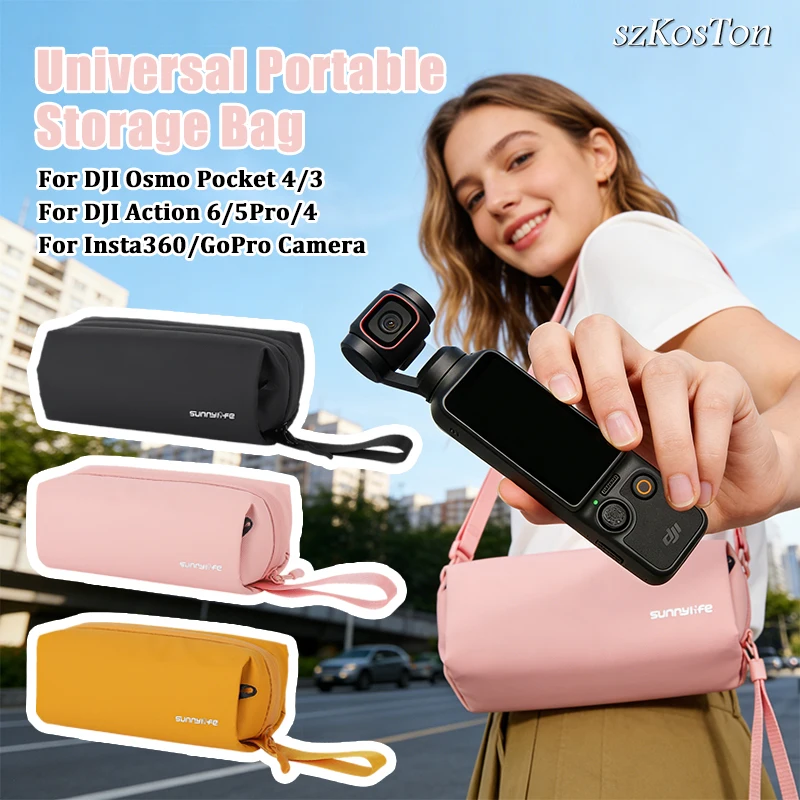 Aufbewahrungstasche mit Schultergurten für DJI Osmo Pocket 4P/4/3/Insta360 X6/X5/GoPro Kamera-Zubehör