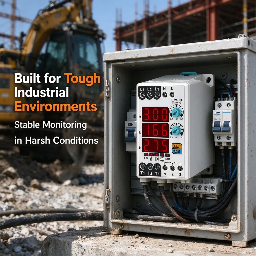【A56X】For Samwha-Dsp TRM 03 Single Phase Motor Protection Relay Digital Overload Thermal Relay Asymmetry Detection Function
