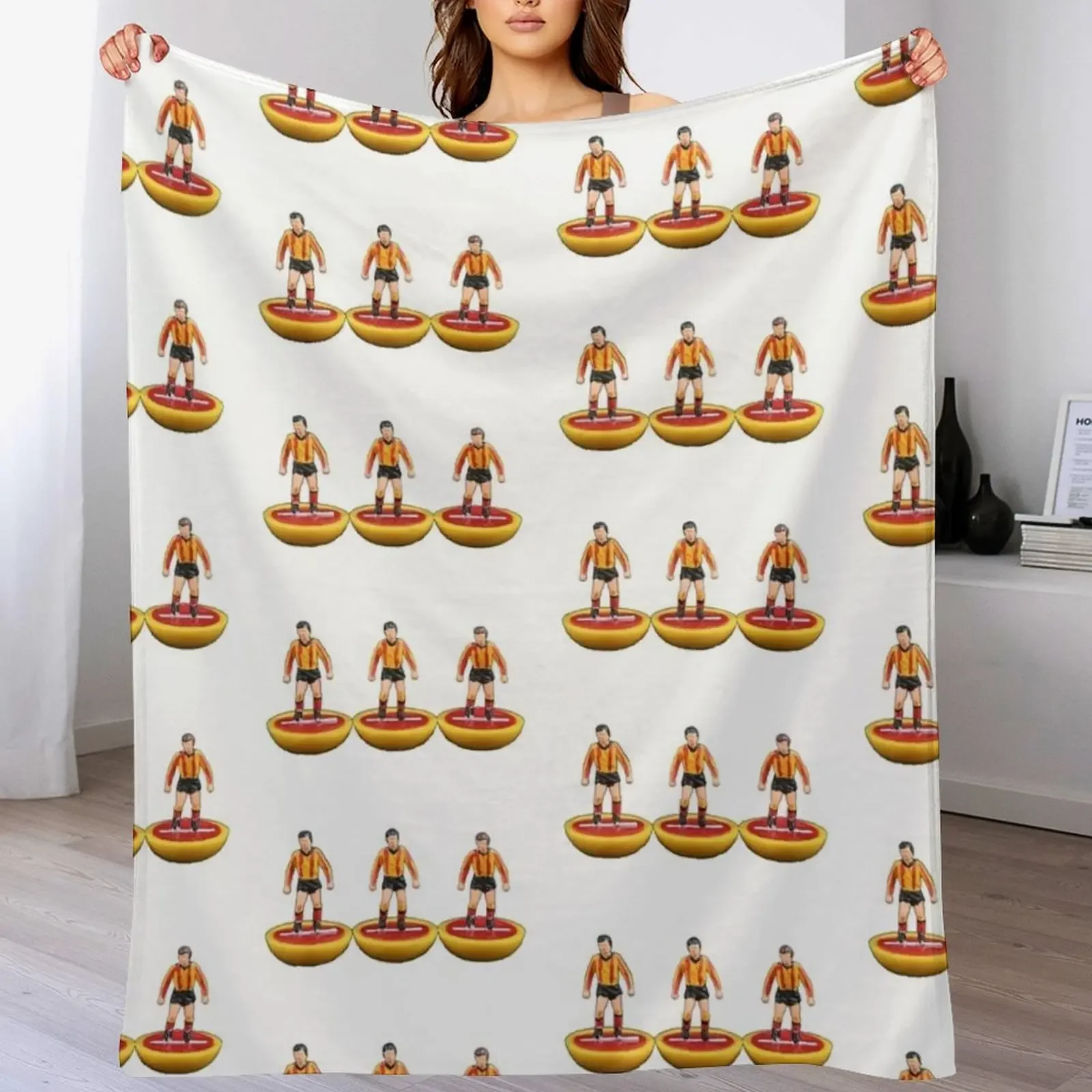 

Classic Partick Thistle subbuteo players Throw Blanket Plaid Hair Travel Blankets