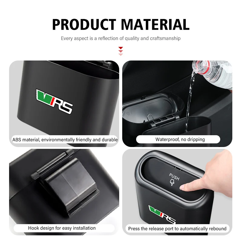 Multifunctional Car Trash Can Hanging Vehicle Garbage With Lid For Skoda VRS Octavia 2 3 Kamiq MK3 Kodiaq Karoq Superb Fabia