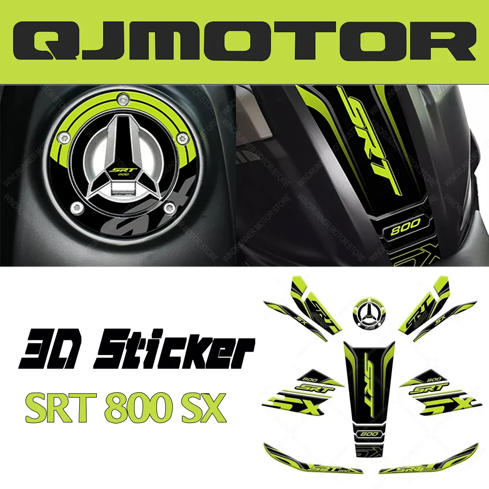 

3D Motorcycle Tank Pad Protector Sticker Gas Tank Decals Scratch Resistant Protective Sticker Full Set For QJ Motor SRT 800 SX