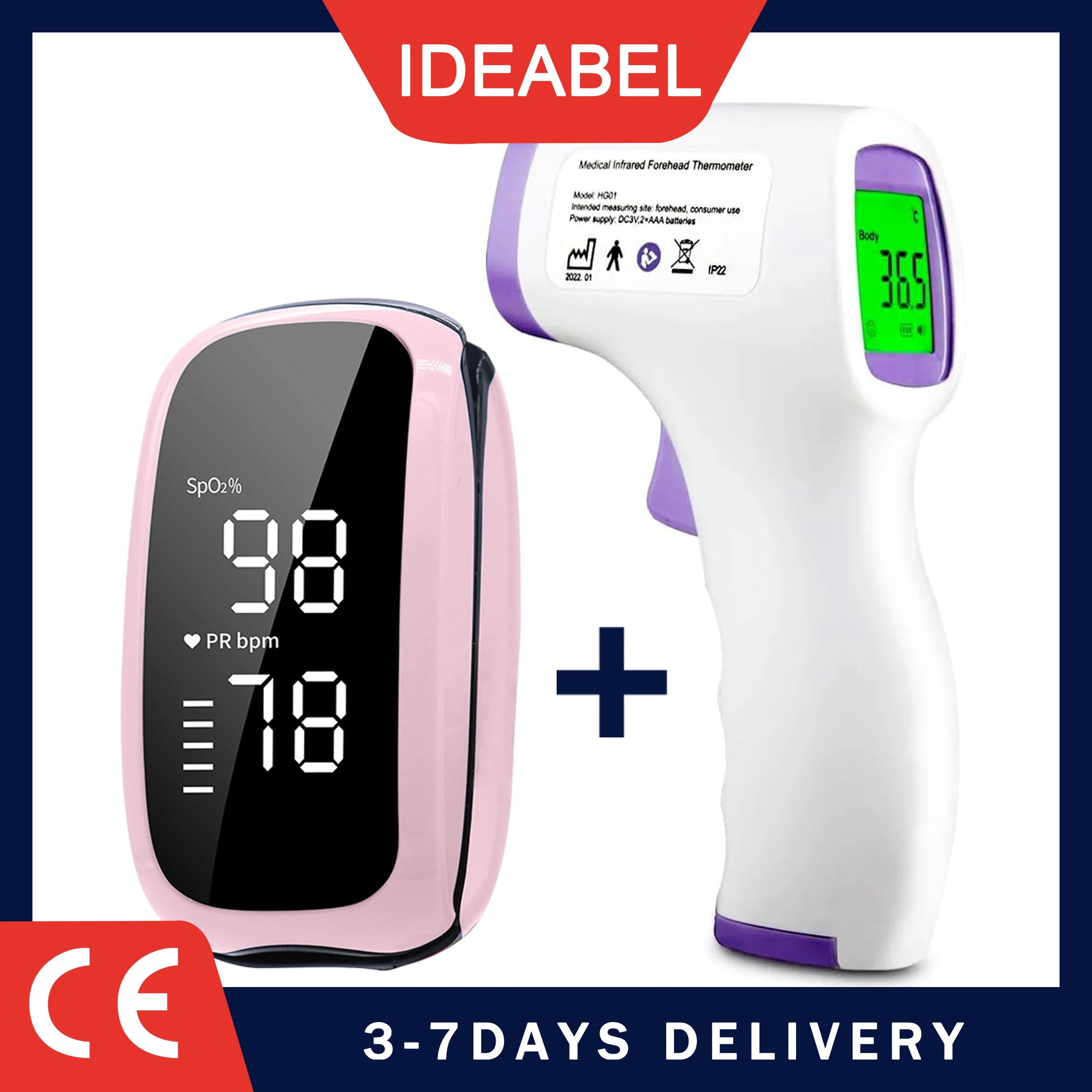 

IDEABEL Non Contact Body Temperature Fever Baby Adult New Electronic Thermometer Infrared Medical Rechargeable Medical Oximeter