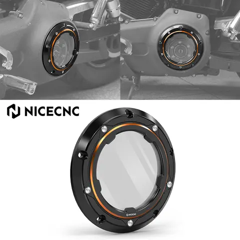 NICECNC 할리 데이비슨 다이나 와이드 글라이드 1999-2013 팻밥 스트리트밥 2008-2013 로우 라이더 1999-2009 투명 더비 클러치 커버