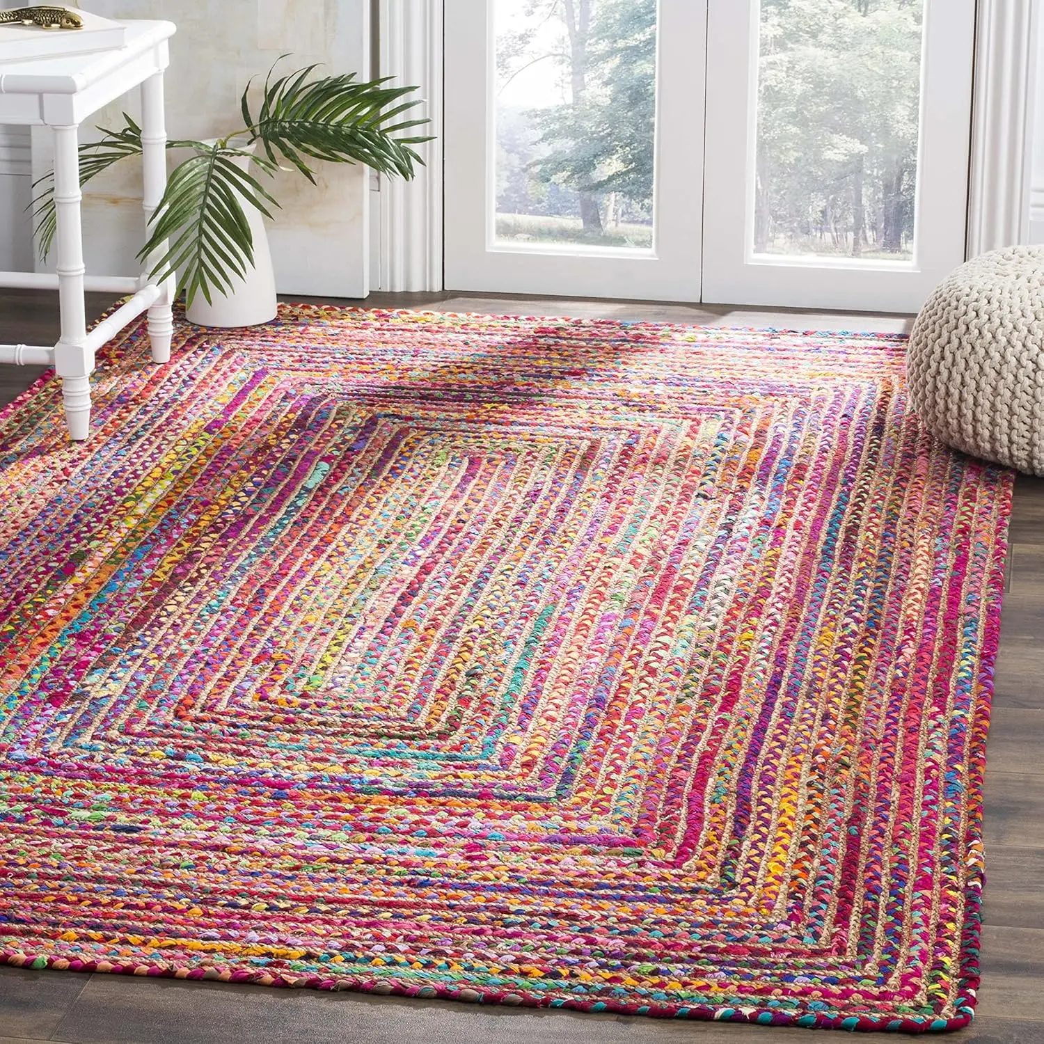 

SAFAVIEH Cape Cod Collection Area Rug - 10' x 14', Red & Multi, Ideal for High Traffic Areas in Living Room, Bedroom (CAP202A)