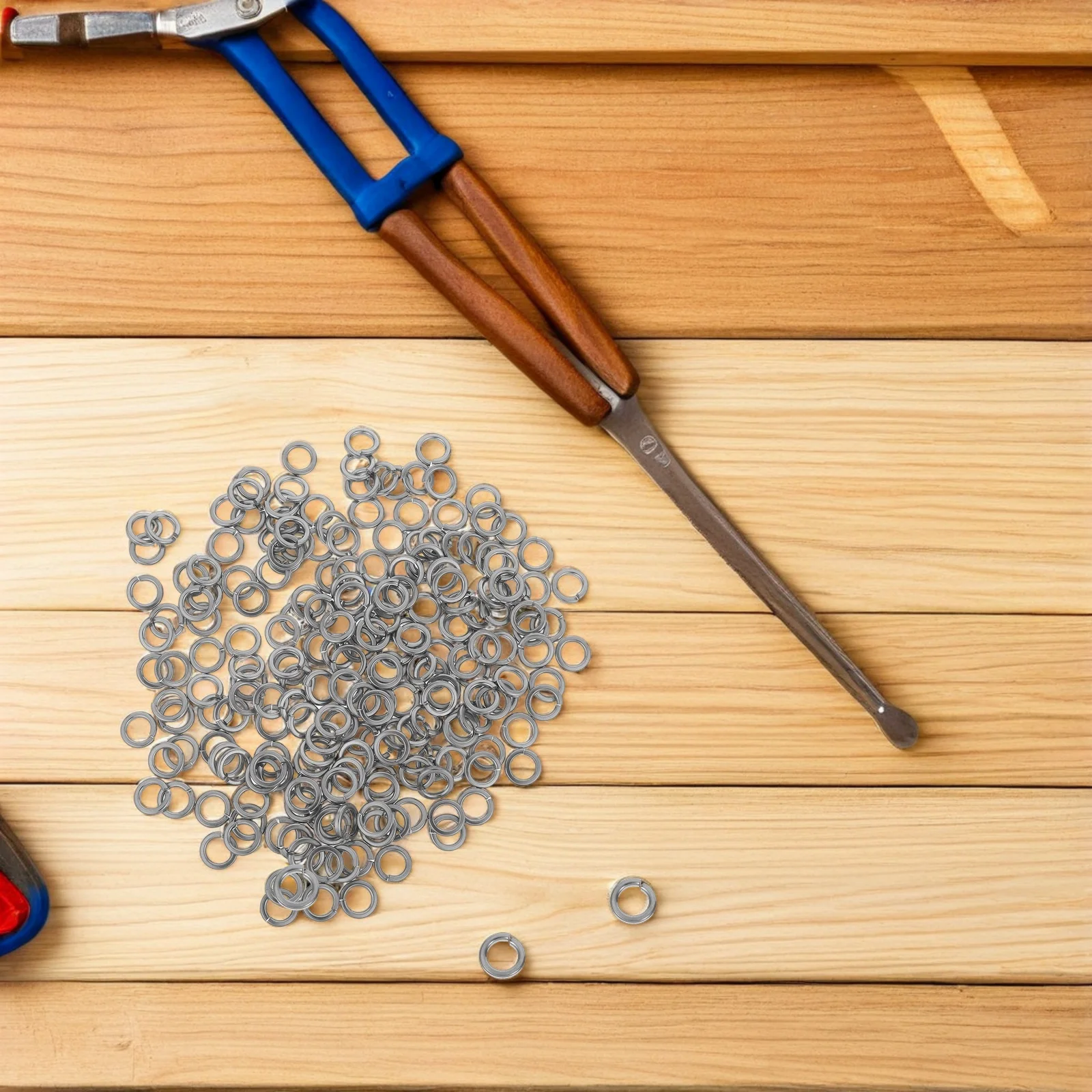 

200Pcs Stainless Steel Spring Washer Flat Lock Round Metal Washer Gasket Spacers Plumbing Furniture Fixing Repair